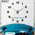 Silver Color Mirror Decorative 3d Big Wall Clock 1