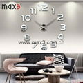 Silver Color Mirror Decorative 3d Big Wall Clock 2