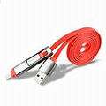 Micro&Lighting 2in1 Flat USB Data Cable for Samsung HTC Huawei iPhone Apple 2