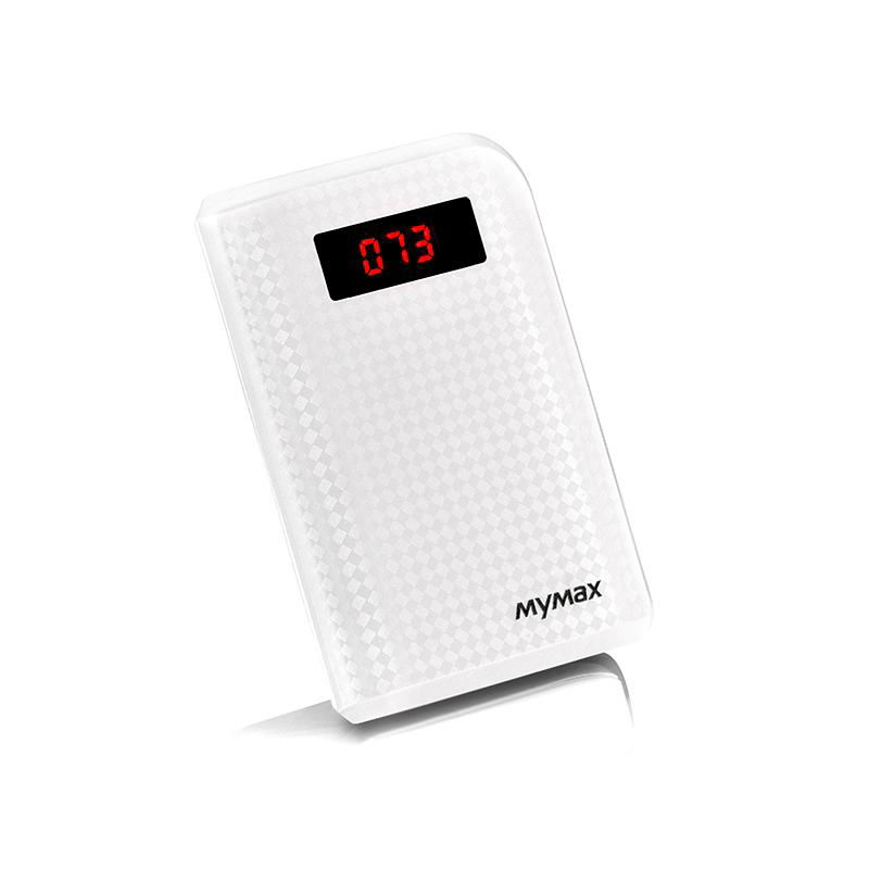 External Portable 10000mAh Carbon Power Bank with LED Display 5