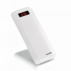 External Portable 20000mAh Carbon Power Bank with LED Display