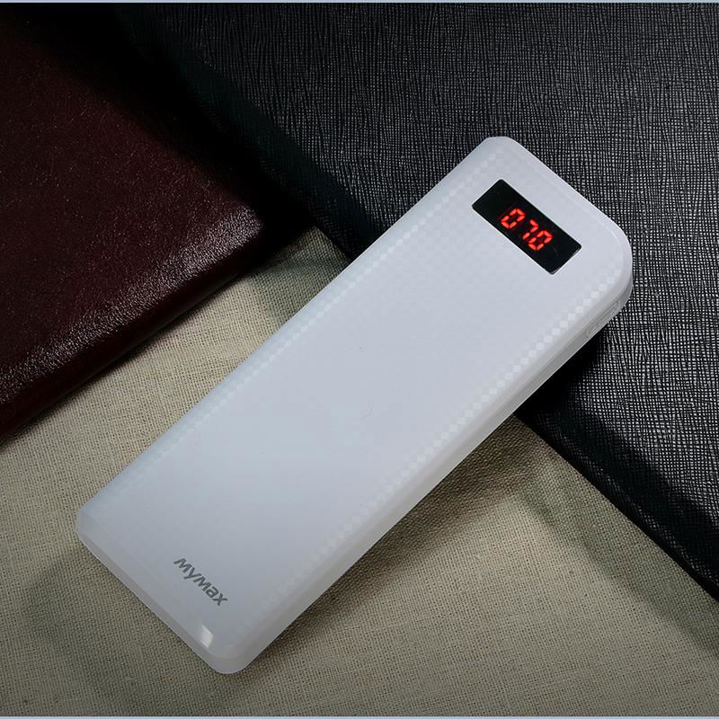 External Portable 20000mAh Carbon Power Bank with LED Display 4