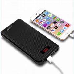 Imymax External Portable 30000mAh 2 USB Interface Carbon Power Bank with LED 