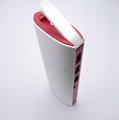 Wholesale high capacity 3 USB flashlight mobile power bank with plastic shell