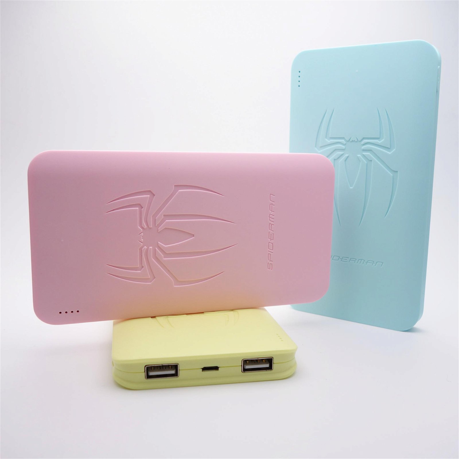 Wholesale 2 USB portable polymer power bank with plastic shell 5