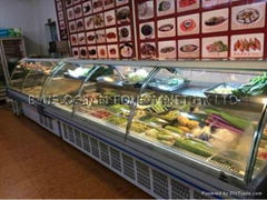 Resturant meat freezer fridge with glass door display