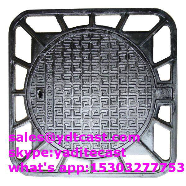 850*850*90 ductile iron manhole cover with frame  2