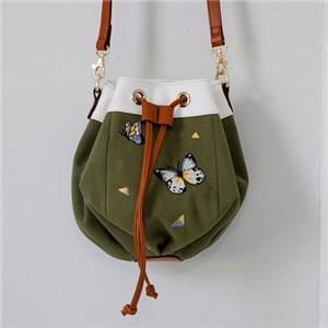 Embroider Canvas Bucket Bag