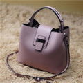 Turn Lock Leather Bucket Bag