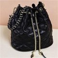 Chain Leather Bucket Bag