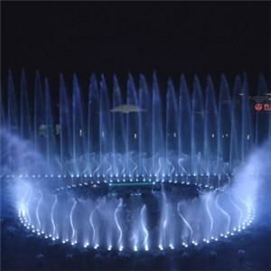 Beautiful water fountain show in the theme park