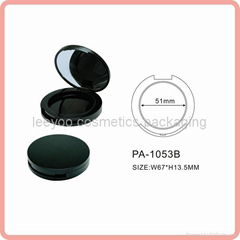 shiny black blush container empty compact powder case with mirror