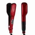 Red Steam Straightener Brush With Temperature Control