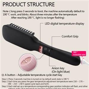 Black Ionic Hair Straightener Brush Can Be Temperature Control 1