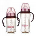 Wide scope with straw handles drop baby products neonatal ppsu thermal bottle 3