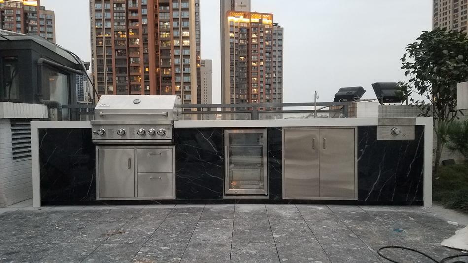 漢江天地 帶冰箱大理石花園別墅戶外燒烤台
