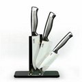 Stainless Steel Handle Ceramic Knife Set With Block 1