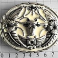 1.6 Inch Bull Head Western Press Buckle