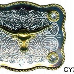 2 Inch Bull Heard Western Press Buckle