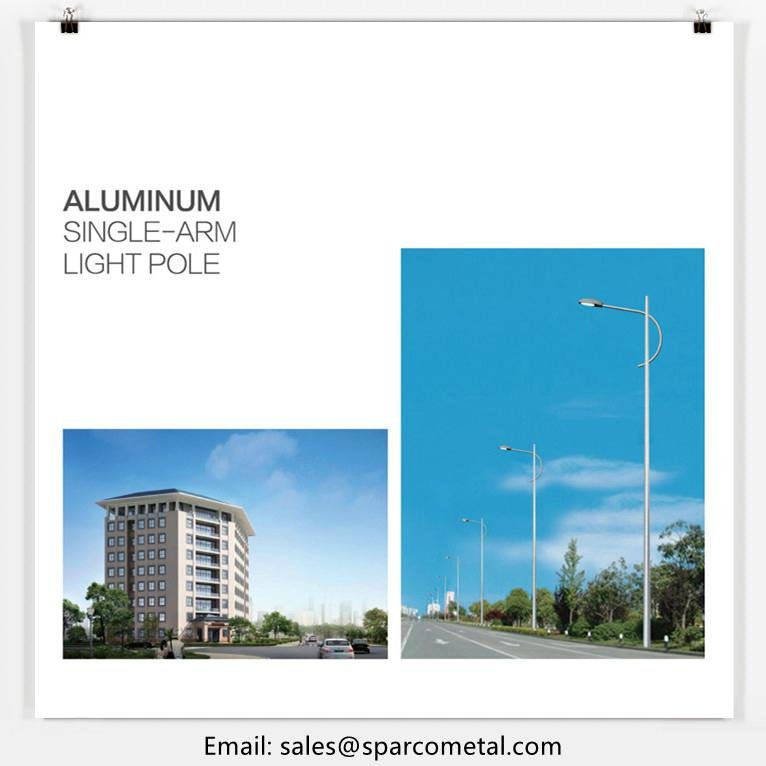 commercial metal aluminum single-arm lamp pole