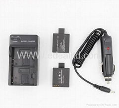 SJCAM SJ4000 SJ5000 DUAL Charger with Car charger 