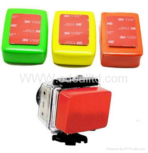 For GoPro Sport Camera Float Block Buoy Sponge Green Yellow Red+ 3M Sticker Perf