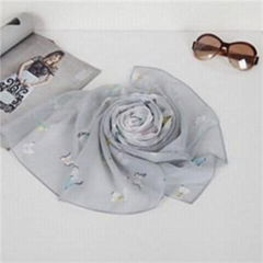 Fashion Printing Multicolor Lady Beach Chiffon Scarf