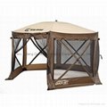 Clam Shelter Canopy Tent Bug Net Travel House Hiking UV Rain Brown   4
