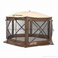 Clam Shelter Canopy Tent Bug Net Travel House Hiking UV Rain Brown  