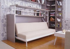 Single bed with lifting up writing desk