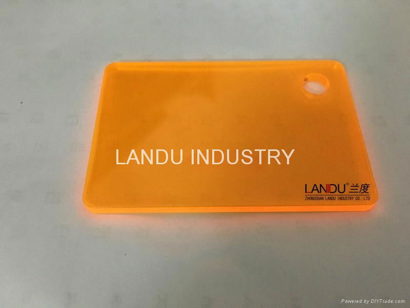 LANDU Transparent orange color acrylic sheets landu color number 522