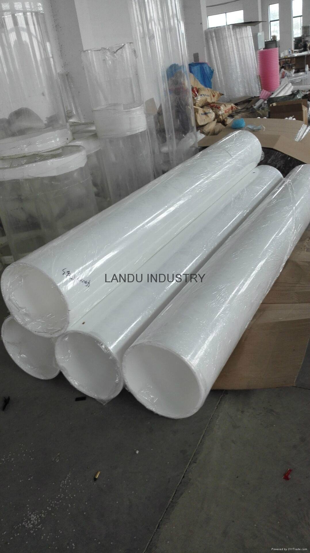 LANDU High quality white opal color different size acrylic round tubes acrylic r 5