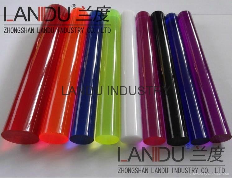 LANDU High quality different size transparent  color acrylic round rods