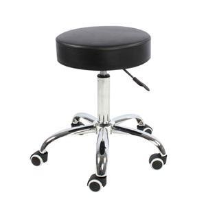 Swivel PU Leather Adjustable Barber Chair Without Back 1
