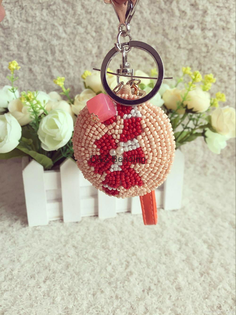 New item! 100%handmade beaded Key ring pendant 2