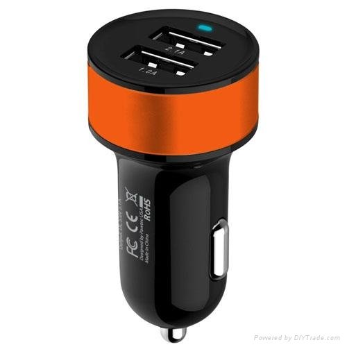 CE RoHS FCC 5v 4.8A Smart phone 2 port usb car charger for smart phone 5