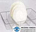 Stainless steel dish drainer in sink 2