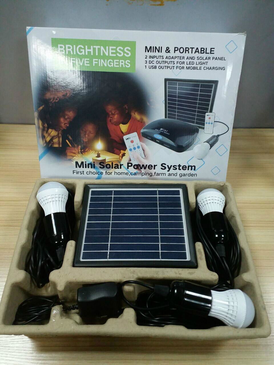  mini home lighting system with usb 3w solar led light kit for africa