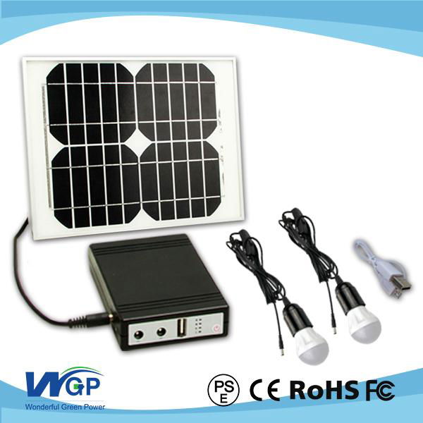   5w solar panel solar battery solar lighting kit with 3w led light led bulbs 2