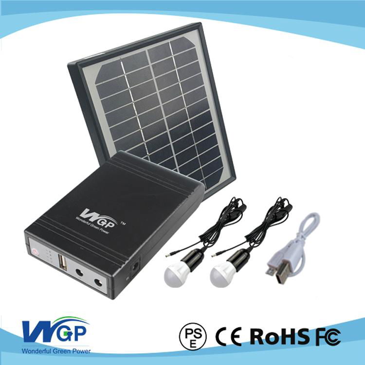   5w solar panel solar battery solar lighting kit with 3w led light led bulbs