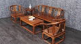 Chinese Ancient Handmade Carved Elm 3 Seat Chair Customized Solid Wood Classic T 3