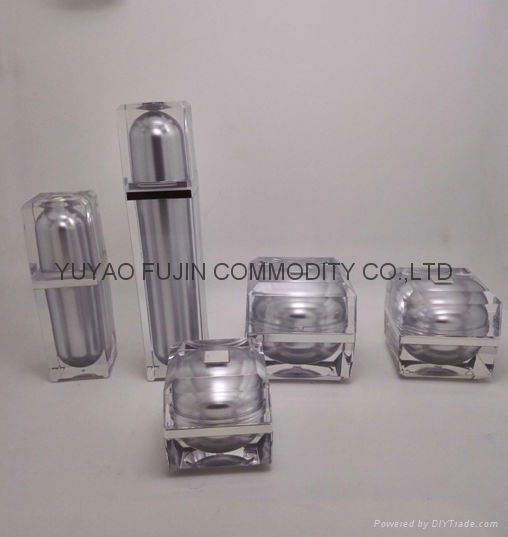 high quality elegant luxury crown shape acrylic jar and bottle for cosmetic pack 2