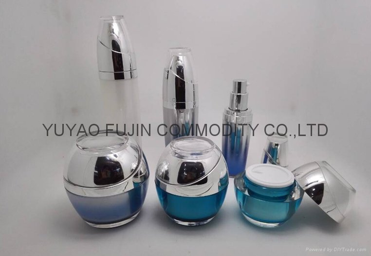 high quality elegant luxury drum shape acrylic jar and bottle for cosmetic packa 3
