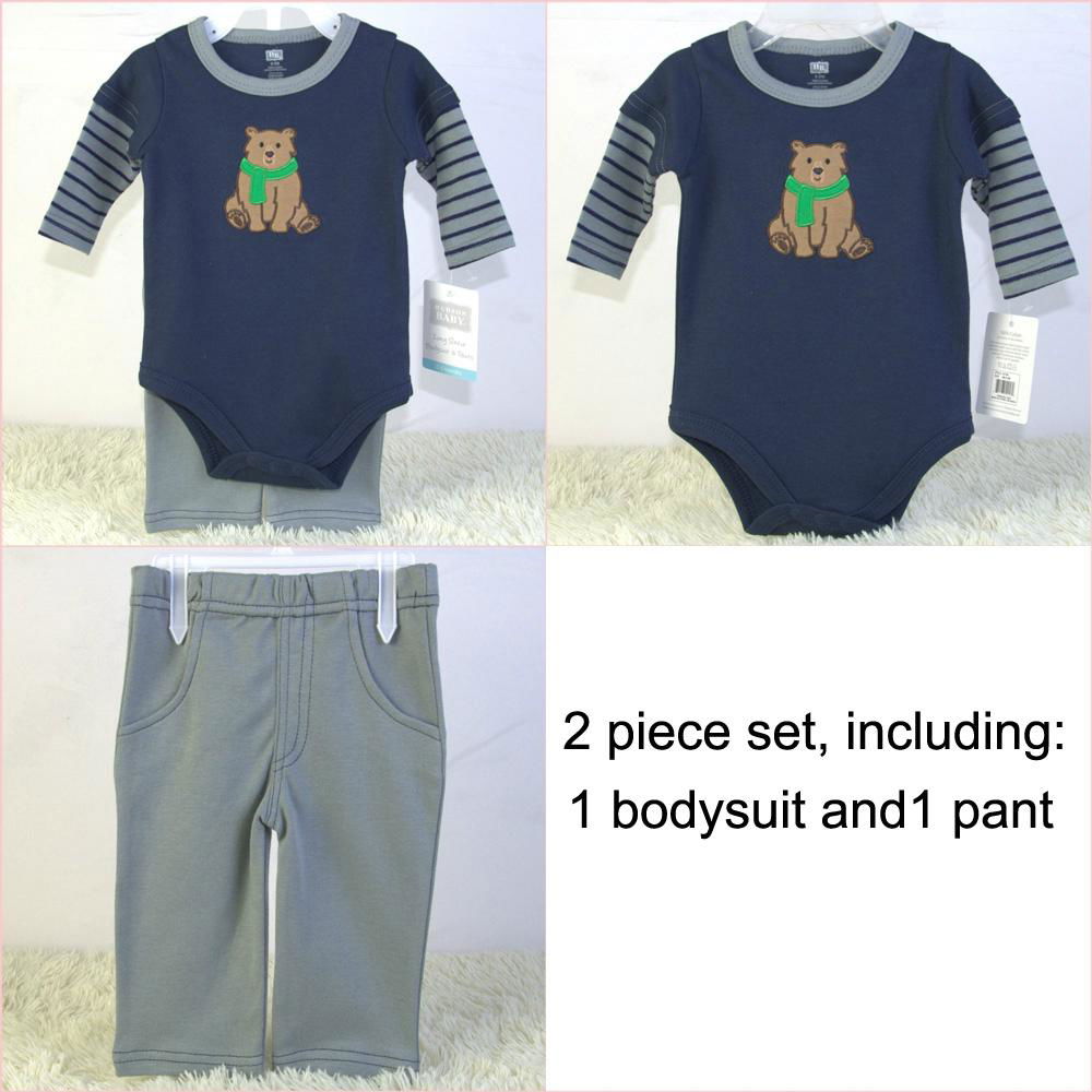 newborn baby clothing set long sleeve bodysuit pant 2pcs