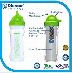 Diercon water purifier bottle replaceable carbon filter