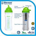 Diercon personal water filter bottle 600ML plastic sports water bottle