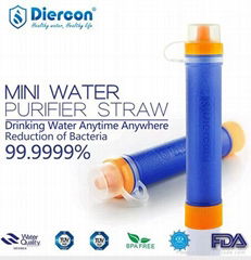 Diercon portable water filter outdoor personal drinking water straw with filter