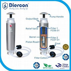 Diercon outdoor water filter metal material pocket water purifier