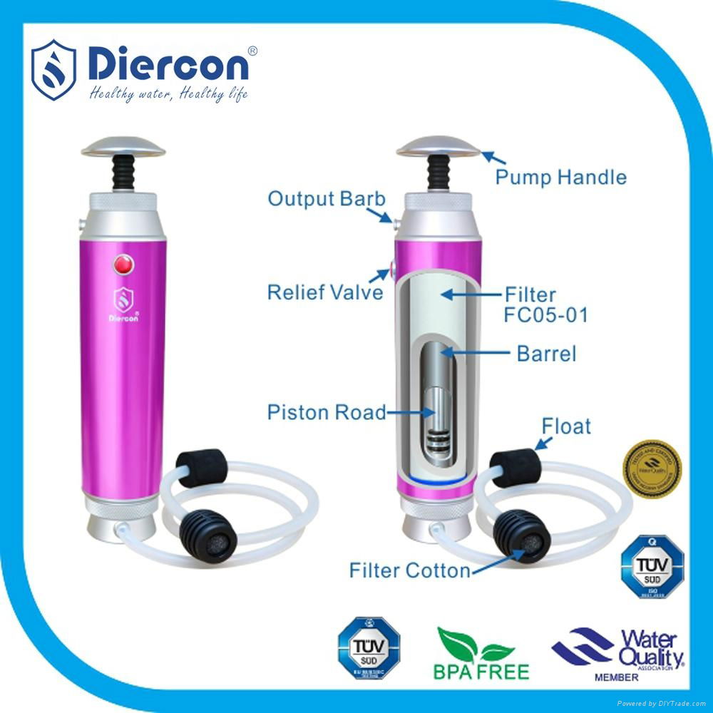 Diercon outdoor water filter metal material pocket water purifier 2