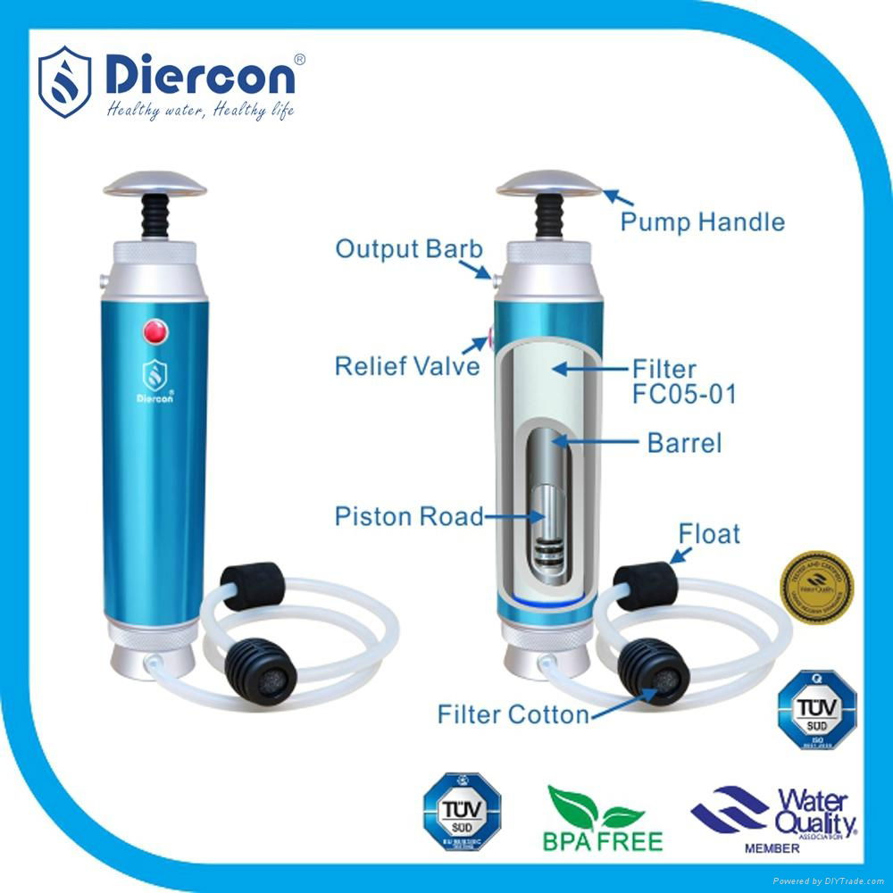 Diercon outdoor water filter metal material pocket water purifier 3